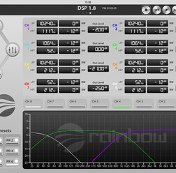 『レインボウ・DSP1.8 + WiFi Module』の調整画面。
