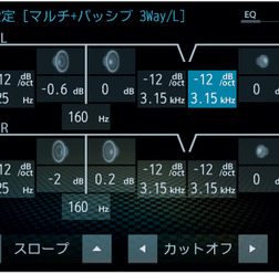 『ダイヤトーン サウンドナビ・NR-MZ200PREMI』の調整画面。