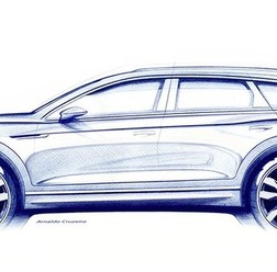 VW トゥアレグ 新型のティザースケッチ