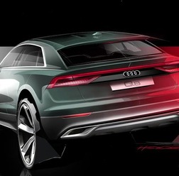 アウディ Q8 のティザースケッチ