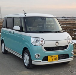 ムーヴキャンバス。VWタイプ2を彷彿とさせる2色塗りが可愛かった。