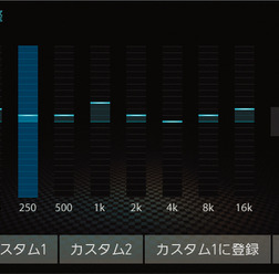 イコライザー調整の設定画面の一例(『ダイヤトーンサウンドナビ・スタンダードモデル』のイコライザー)。