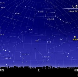 しぶんぎ座流星群 2016年1月4日3時ごろ 東京の星空　（c） 国立天文台天文情報センター