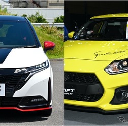 日産 ノートオーラNISMO（左） vs スズキ スイフトスポーツ（右）
