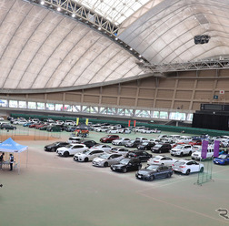 2023年6月に開催された『第10回ヨーロピアンサウンドカーオーディオコンテスト』の会場風景。