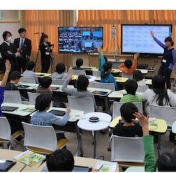 合同遠隔授業のようす(喬木第一小学校)