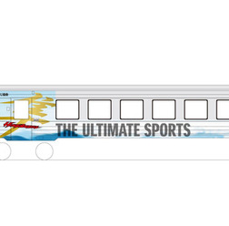 3月20日から運行される「隼ラッピング列車」のイメージ。日本の鉄道車両に大型バイクのラッピングが施されるのは初めてという。