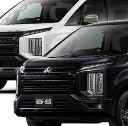 三菱 デリカD:5 BLACK Edition（手前）とCHAMONIX（奥）