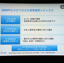 2020年にかけてのおもな教育業界トピックス（出典：Google　Chi Tran氏作成資料　2016/2/9）