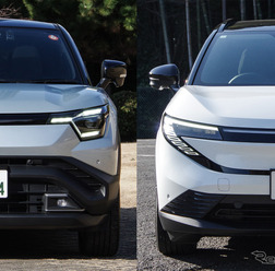 スズキ eビターラ(左)と日産 リーフ(右)を比較