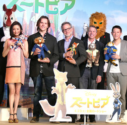 上戸彩、バイロン・ハワード、リッチ・ムーア、クラーク・スペンサー、高橋茂雄/『ズートピア』来日記者会見