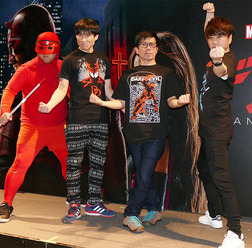 玉城泰拙、なだぎ武、竹若元博、川谷修士／「デアデビル」シーズン2上映イベント