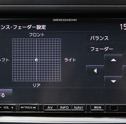 「ダイヤトーンサウンドナビ」での、“バランス”と“フェーダー”の調整画面。