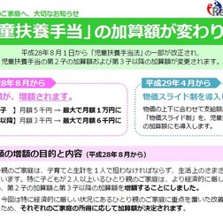 児童扶養手当の加算額変更