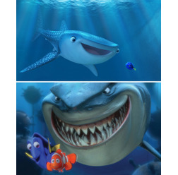 （上）『ファインディング・ドリー』／（下）『ファインディング・ニモ』（C）2016 Disney/Pixar. All Rights Reserved.