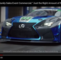 レクサスRC Fの米国CM（動画キャプチャ）