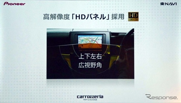 広視野角IPSパネルを採用したことで、車内のどこからでもHDならではの高解像度映像が楽しめる