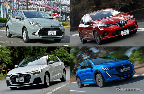 トヨタ アクア 新型（左上）は欧州コンパクトに匹敵する存在となったか？