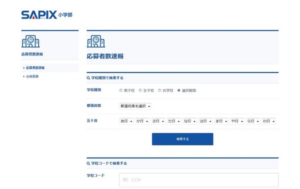 サピックス小学部の応募者数速報