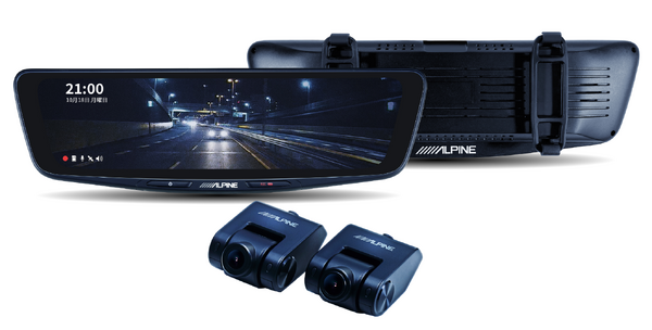 ドライブレコーダー搭載10型デジタルミラー(バンド装着タイプ・車内用リアカメラ)「DVR-M1000B-IC」