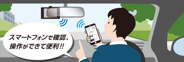 無線LAN搭載！専用アプリで録画データの確認が可能