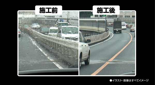 ガラスに雨がつかない超撥水。ワイパーいらずのウィンドウコート