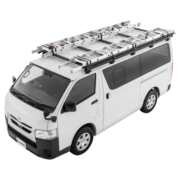 ハイエース専用、全高を2.1m以下におさえたローダウンルーフラック「INNO ローダウンラック」が新発売