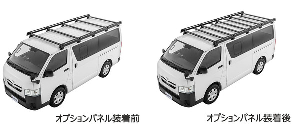 ハイエース専用、全高を2.1m以下におさえたローダウンルーフラック「INNO ローダウンラック」が新発売