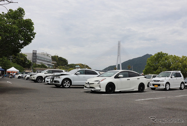 2023年春に開催された『中四国オートサウンドフェス』の会場風景。
