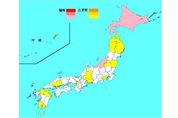 インフルエンザ流行レベルマップ