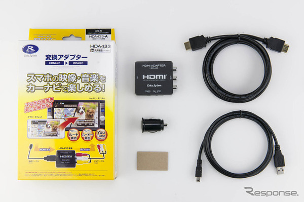 「HDMI変換アダプター」の一例（データシステム・HDA433）。
