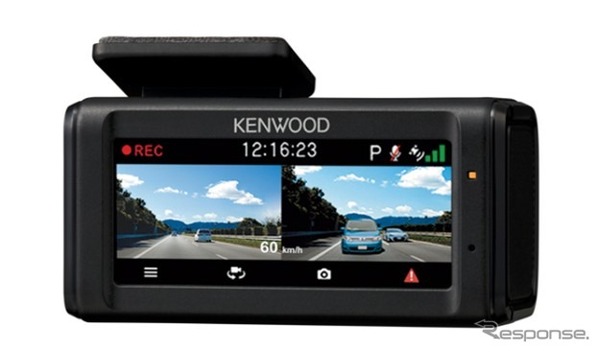 JVCケンウッドの前後2カメラドライブレコーダー「DRV-R40W」