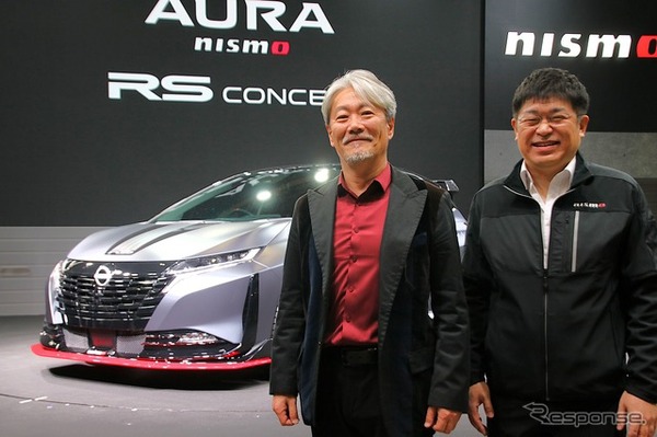 日産モータースポーツ＆カスタマイズNISMO事業所モータースポーツパワートレイン開発部主管の片倉丈嗣さん(右)と同オーテック事業所カスタマイズデザイン部部長の森田充儀さん(左)
