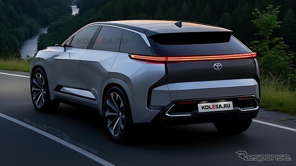 トヨタの新型3列SUV、予想CG。デジタルアウターミラー仕様