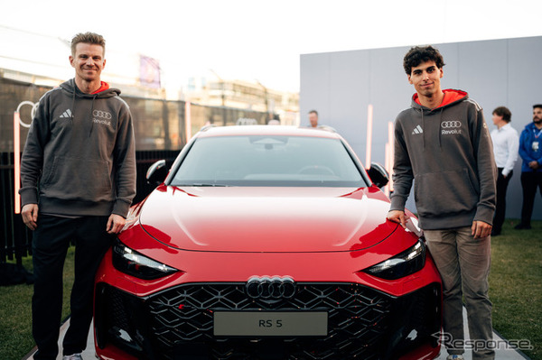 アウディRS 5 アバント新型。ニコ・ヒュルケンベルグとガブリエル・ボルトレート選手と