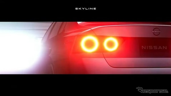 日産 スカイライン 次期型のティザーイメージ