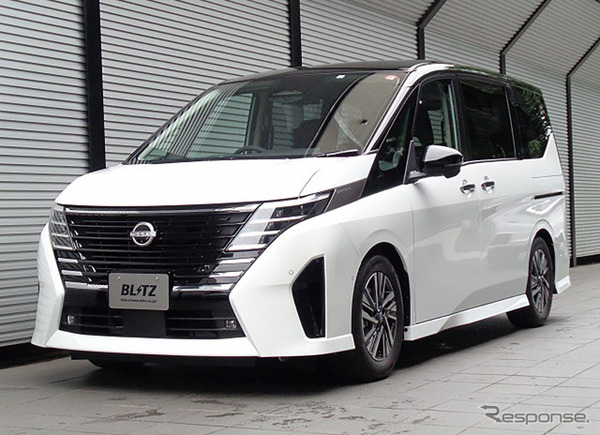 ブリッツ DAMPER ZZ-R　セレナ e-Power（GFC28）装着例（基準車高：フロント 38mmダウン / リア 46mmダウン）