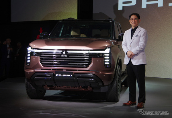 三菱自動車 岸浦恵介社長と新型パジェロ