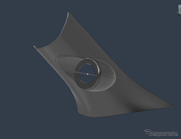 3Dプリンターで作ったパーツと車両の内張などをドッキングさせる作業。ぴたりとフィットするので接着作業がメインになる。