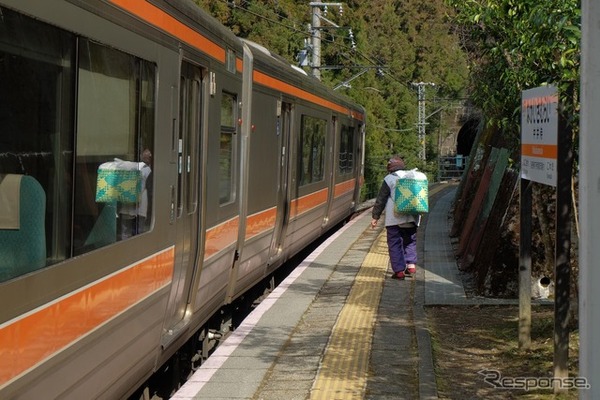 JR中井侍駅にて。