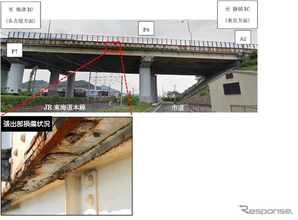 用宗高架橋の腐食状況