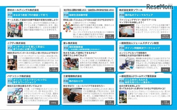 実施される講座一覧