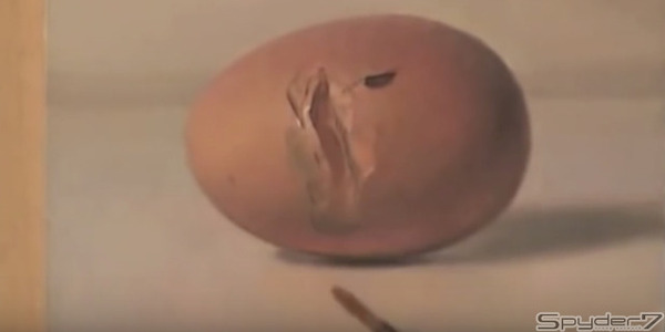 【動画】これぞ神アートの世界！絵の玉子から黄身を取り出す！？