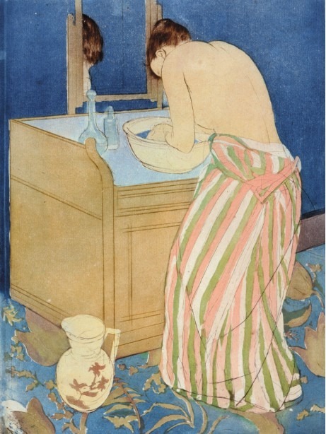 《沐浴する女性》1890-91年 ドライポイント、アクアチント 36.7×26.8cm ブリンマー・カレッジ蔵 Courtesyof Bryn Mawr College
