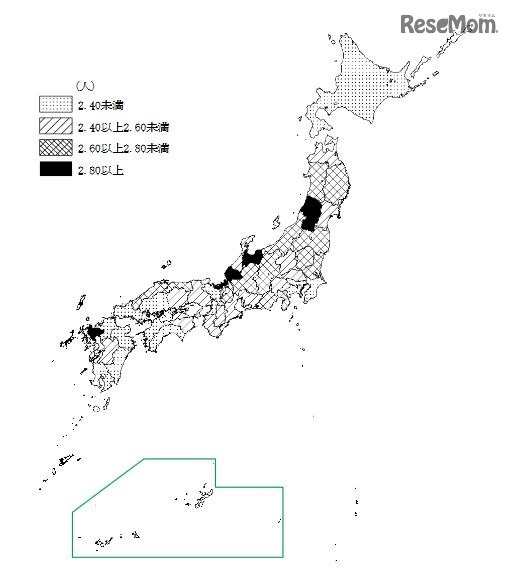 都道府県別一般世帯の1世帯当たり人員