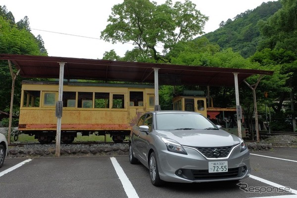 昔の大井川鉄道の車両展示とバレーノのランデブー。
