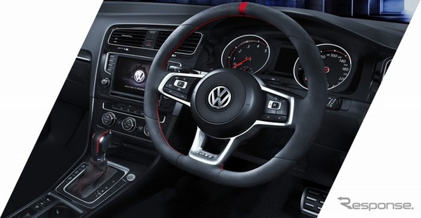 VW ゴルフ GTI クラブスポーツ ストリート エディション 専用アルカンターラ 3本スポーク マルチファンクション ステアリングホイール
