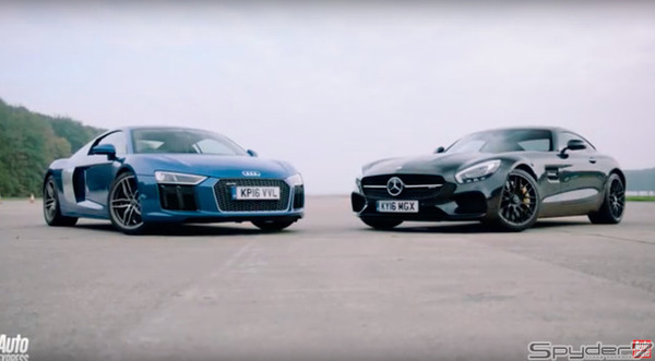 アウディ　R8 V10 vs メルセデスAMG GT S