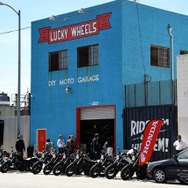 米国カリフォルニア・ロサンゼルス市内にある「Lucky Wheels Garage」。センスの光るカスタムバイクを数多く手がけてきた。