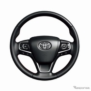本革巻き3本スポークステアリングホイール（レッドステッチ×ディンプル加工）
